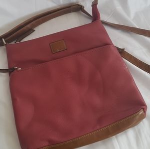 Roots leather red crossbody bag